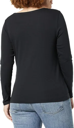 Vista 2 de Tienda Essentials Camiseta de manga larga ajustada con cuello cuadrado para mujer