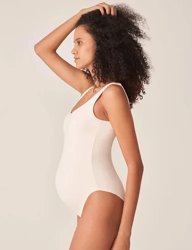 Vista 3 de POSHDIVAH Body de maternidad para mujer, cuello redondo, sin mangas, elástico, suave, para embarazo