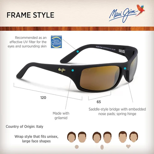 Vista 6 de Maui Jim Gafas de sol polarizadas Peahi para hombre y mujer