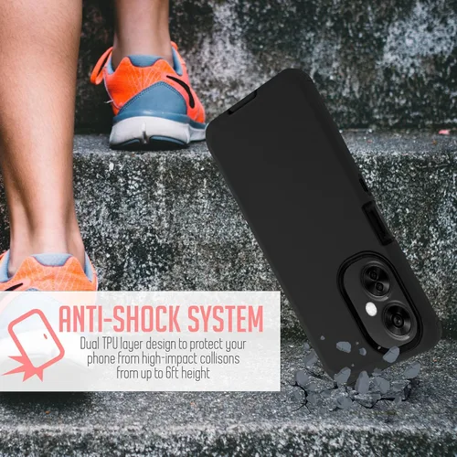 Vista 8 de Jackpotwireless - Funda para OnePlus Nord N30 5G, de cuerpo completo, resistente, de doble capa, a prueba de golpes, con soporte y protector de Negro