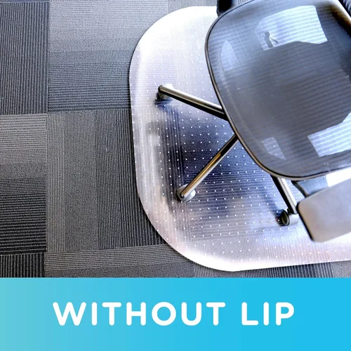 Vista 6 de Evolve Alfombra transparente para silla de oficina de 39 x 52 pulgadas con borde para alfombra de pelo bajo, fabricado en los Estados Unidos por