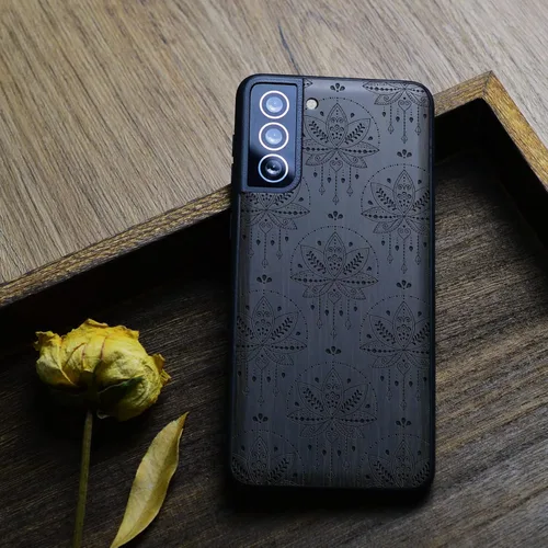 Vista 8 de Carveit Funda de madera para Galaxy S21 Plus [madera natural y TPU suave negro] a prueba de golpes, funda de madera única compatible con S21 Plus 5G
