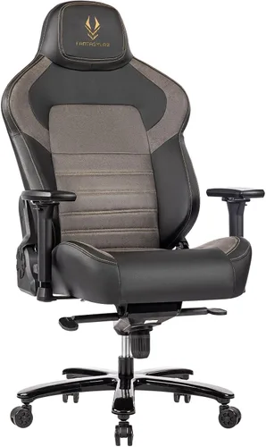 Vista 9 de Silla de juegos grande y alta de 440 libras, silla de juegos con base de metal, espuma viscoelástica lumbar, reposabrazos ajustable 4D, silla