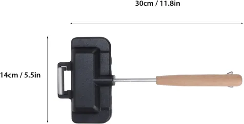 Vista 3 de Sartén para hornear sándwich de doble cara, sartén de doble cara, mango extraíble, sartenes antiadherentes, sartén de aluminio para quesos a