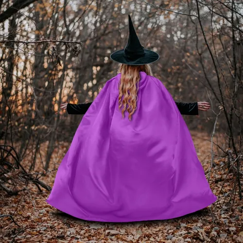 Vista 5 de MoDooris Capa unisex con capucha de longitud completa, disfraz de Halloween, cosplay, bata, disfraz de bruja vampiro, accesorios de 43 a 65.7