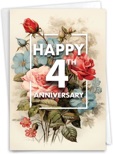 Vista 7 de NobleWorks Tarjeta de felicitación de 4º aniversario (compañero de trabajo) con sobre de 5 x 7 pulgadas para hombres, mujeres (1 tarjeta) 4 años