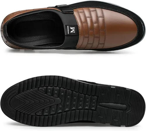 Vista 6 de Zapatos de vestir de cuero de alta calidad para hombre, cómodos, casuales, Oxford, zapatos de vestir a la moda, mocasines suaves, zapatos Derby