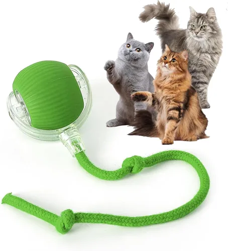 Vista 13 de Rocfish Juguetes interactivos para gatos de interior, bola de persecución automática inteligente para gatos (Naranja-N) Smart Automatic Cat Chase