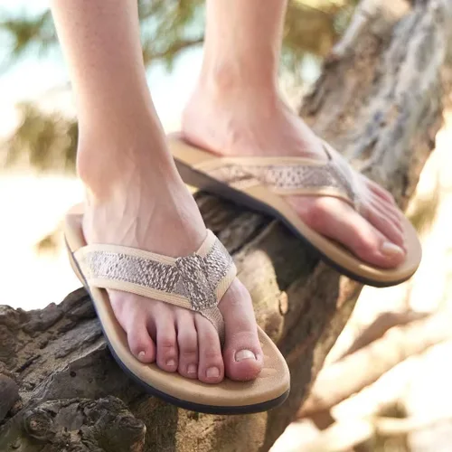Vista 2 de Sandalias ortopédicas para mujeres, sandalias de fascitis plantar para pies planos con soporte de arco estilo pata de gallo, sandalias para caminar