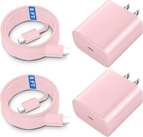 Vista 20 de Cargador rápido USB C de 45 W, cargador súper rápido de 45 vatios tipo C con cable de carga rápida Android de 6.6 pies para Samsung Galaxy S26