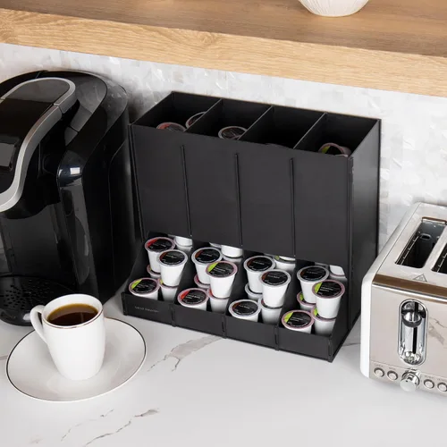 Vista 6 de Mind Reader Dispensador de cápsulas de café de una sola porción con 4 compartimentos, capacidad para 120 cápsulas, sala de descanso, 14.5 pulgadas