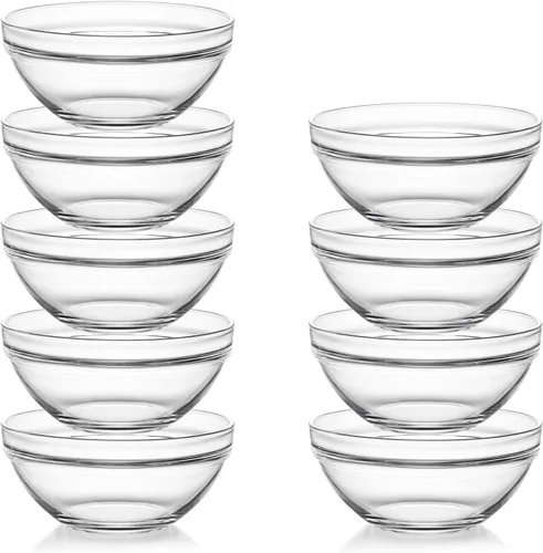 Vista 14 de Sweejar Juego de tazones pequeños de vidrio de 3 pulgadas, cuencos/platos para salsa de inmersión de 3 onzas, mini cuencos para salsa de tomate