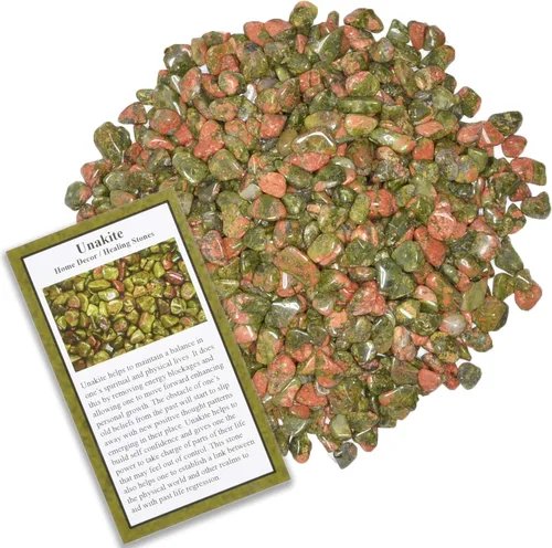Vista 11 de Fantasia Materiales: 1 lb piedras con chip de Amazonita con tarjeta de identificación de Brasil