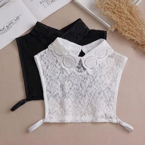 Vista 7 de Cuello falso desmontable Dickey cuello falso blusa media camisas cuello para mujer