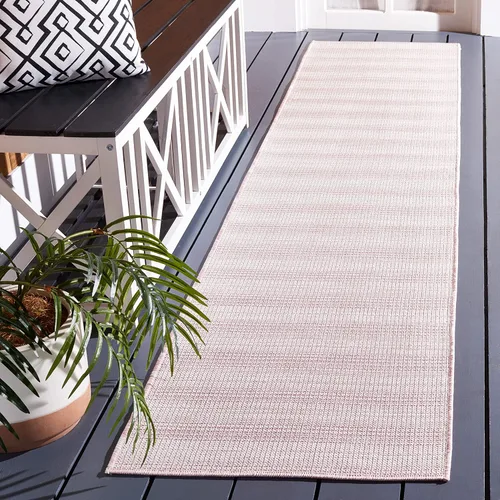Vista 45 de SAFAVIEH Hampton Collection - Alfombra lavable para exteriores de 2 x 9 pies, color marfil y gris, no desprende pelusa y fácil de limpiar, ideal