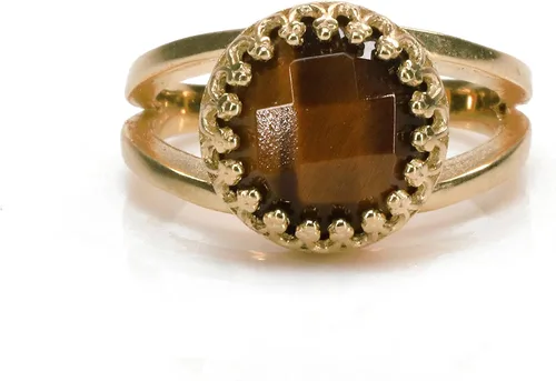 Vista 6 de Delicado anillo de ojo de tigre Anillos delicados artesanales, anillos de moda, anillos apilables Anillos de piedra personalizados Regalos