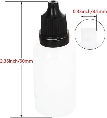 Vista 3 de Othmro 10 botellas de plástico de polietileno de 0.7 onzas, botellas cuentagotas de ojo de laboratorio de 0.7 fl oz, botella gotero líquido 0.7oz
