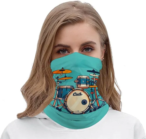 Vista 5 de Sun UV Protection Neck Gaiter Upf 50+ Balaclava Ski Cool Drum Set Face Mask Summer Face Cover Scarf Breathable Bandana for Fishing Hunting Kayaking