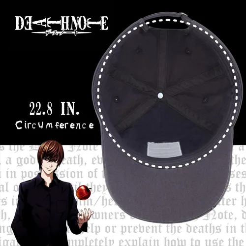 Vista 5 de Death Note Hat, Adjustable Baseball Cap with Curved Brim, One