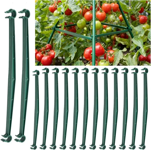 Vista 4 de 100 brazos de estaca para jaula de tomate, conectores de enrejado expandibles de 12.8 pulgadas, estacas de jardín de soporte para plantas, soportes