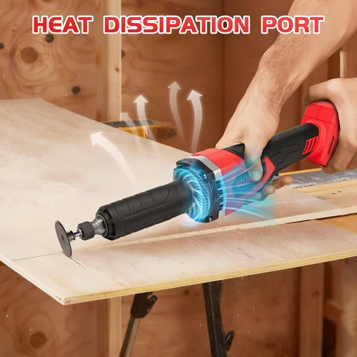 Vista 6 de Amoladoras inalámbricas para batería Milwaukee M18 de 18 V, motor sin escobillas de hasta 25000 RPM, pinza de 1/4 pulgadas para pulido, corte