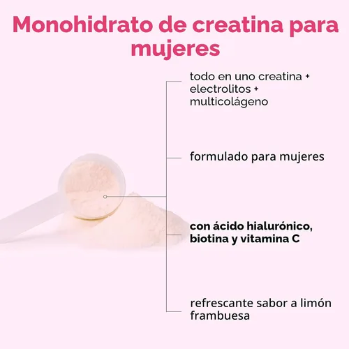 Vista 2 de Micro Ingredients Creatina + electrolitos + colágeno múltiple para mujer Complejo de polvo de monohidrato de creatina micronizada de 5,000 mg
