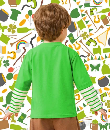 Vista 4 de Camiseta del Día de San Patricio para niños y niñas, camiseta irlandesa con diseño de camión de dinosaurio, trébol irlandés, camisetas de manga