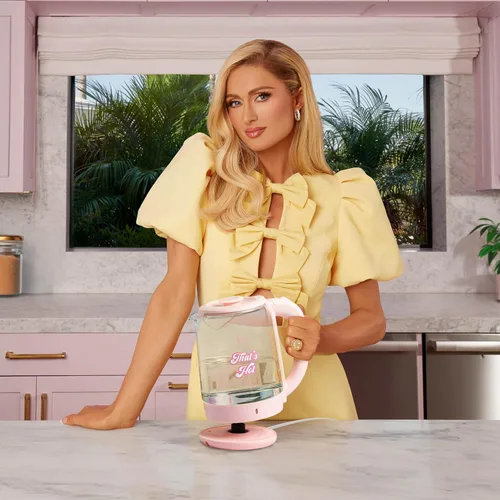 Vista 2 de Paris Hilton Hervidor eléctrico, ebullición rápida con apagado automático, indicador LED, base de 360°, almacenamiento de cables, 1.8 litros