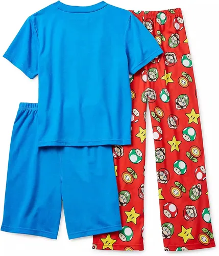 Vista 2 de SUPER MARIO Brothers - Conjunto de pijama de 3 piezas para niño, talla 4, High Five 21N, Cinco altos