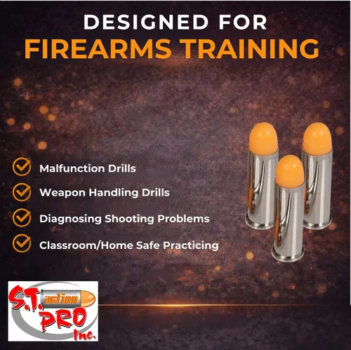 Vista 4 de S.T. Action Pro 38 Rondas especiales de simulación – Rondas de simulación de entrenador de seguridad naranja, munición reutilizable