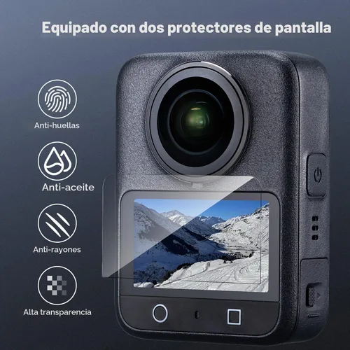 Vista 5 de K&F CONCEPT Kit de protector de pantalla compatible con accesorios DJI OSMO 360, pantalla Ultra HD, película de vidrio templado con tapa protectora