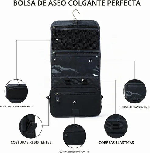 Vista 4 de LEATHER VILLAGE DOPP-3, Negro