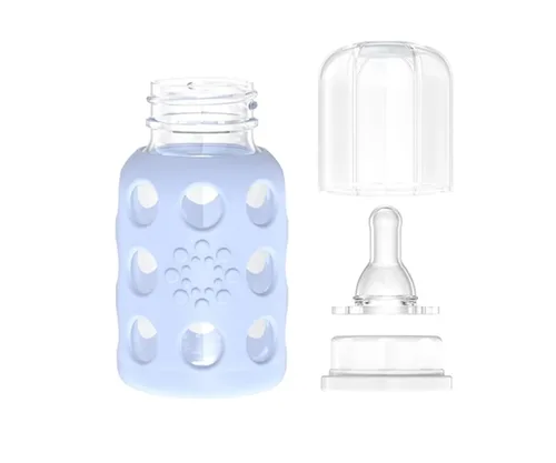 Vista 5 de Lifefactory Biberón de vidrio sin BPA Funda protectora de silicona Paquete de 2 de 4 onzas Manta