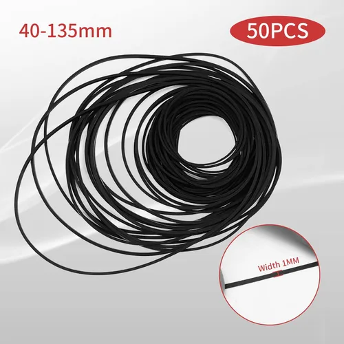 Vista 2 de Correas de Goma para Grabadora, Reparación y Mantenimiento de Grabadora de Casete, Correa Cuadrada de Goma para Casete de Mezcla 40-135MM (50PCS)