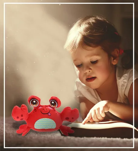 Vista 6 de DolliBu Juguete de peluche de cangrejo, para niños y adultos, juguete de peluche de cangrejo abrazable, lindos animales de peluche para niñas