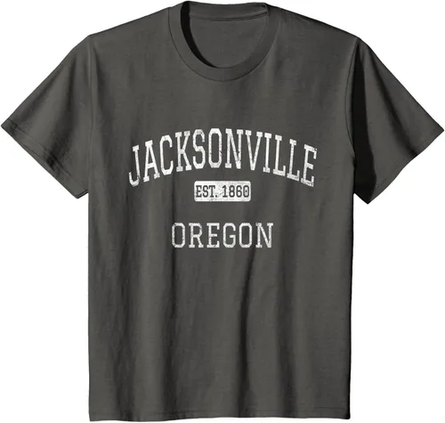 Vista 39 de Jacksonville Oregon OR - Camiseta vintage, Negro