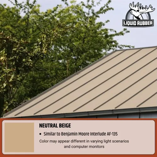 Vista 2 de Liquid Rubber Sellador de techo de color: revestimiento impermeable elastomérico para techos planos, de baja inclinación y metal, membrana flexible