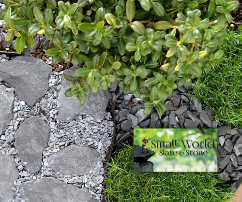 Vista 8 de Piedras de laja para jardín en miniatura, hadas de jardín, modelo Railroad y Wargaming., gris Hand sorted, tumbled & washed in the US by our