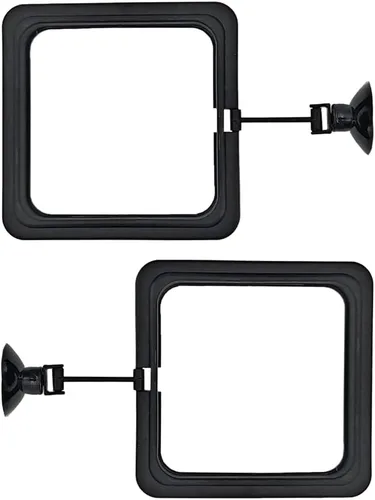Vista 8 de 2 anillos de alimentación de peces de forma mixta de color negro, círculo flotante de alimentador de alimentos con ventosa para peces, tanque