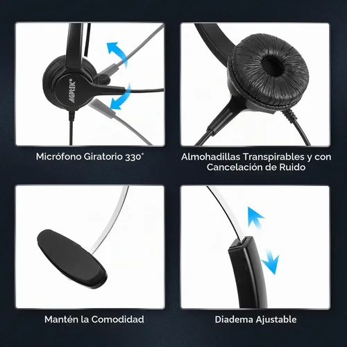 Vista 2 de AGPtEk – teléfono intercomunicador centro de llamadas con auricular., Reemplazo para audífonos