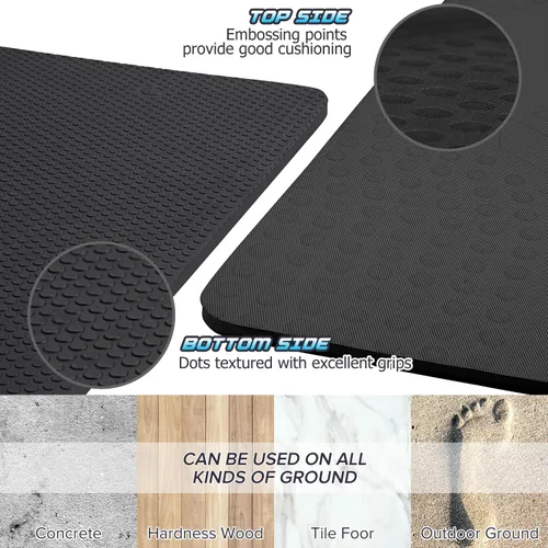 Vista 3 de JELS - Tapete de yoga extra grueso, 2/5 pulgadas, diseño ergonómico 3D antideslizante, material TPE certificado SGS, tapete de yoga para hombres