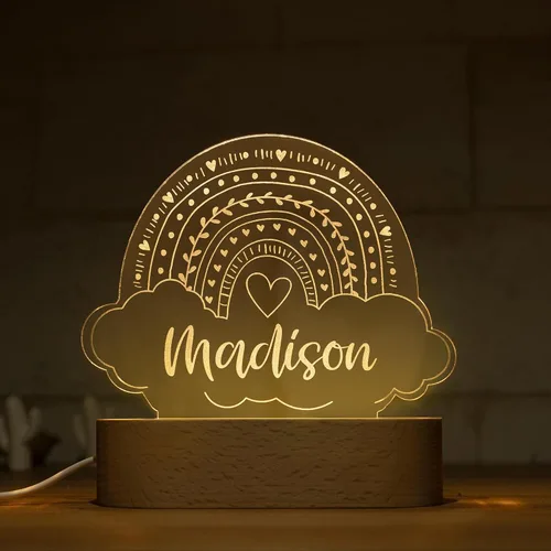 Vista 4 de Luz nocturna personalizada para habitación de niños, decoración de habitación de bebé, con nombre personalizado, lámpara de noche, regalos