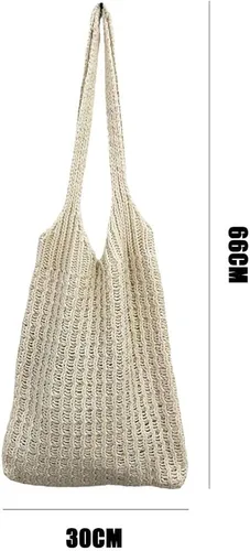 Vista 2 de Bolso de ganchillo de la compra de gran capacidad tejido hueco bolso de punto