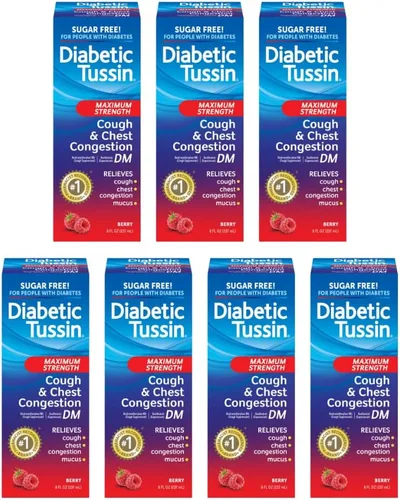 Vista 5 de Diabetic Tussin DM - Medicamento para la tos de máxima fuerza con alivio de la congestión del pecho, 8 onzas líquidas, jarabe líquido para la tos