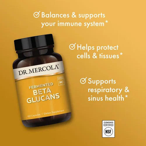 Vista 4 de Dr. Mercola Beta glucanos fermentados - Apoyo al sistema inmunológico - Fermentado de levadura Beta-1,3-Glucano y EpiCor - Vegetariano - No lácteos