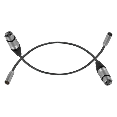 Vista 3 de KONDOR BLUE Cable de audio Mini XLR (TA3) de 3 pines macho a XLR hembra de 16 pulgadas (paquete de 2) Cable de micrófono trenzado para cámara