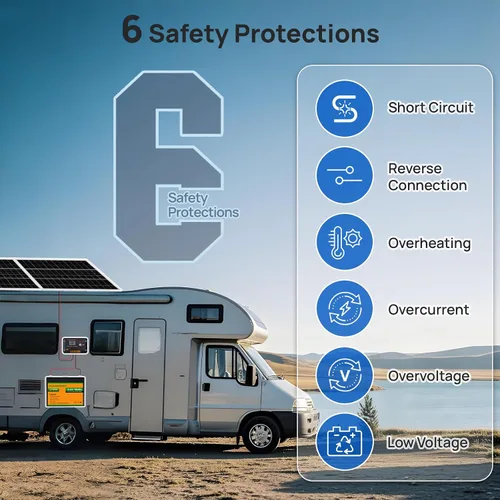 Vista 8 de Controlador de carga solar ECO-WORTHY 30A 12/24V PWM con Bluetooth