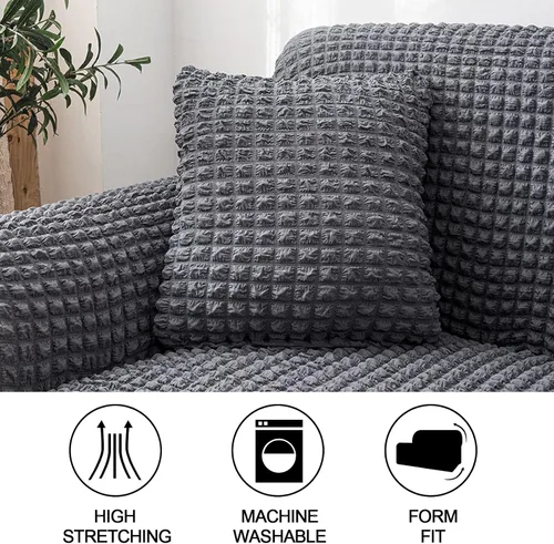 Vista 5 de LiveGo Funda universal para sofá, 1 pieza, funda de sofá con falda para cojín de 1, 2, 3 plazas, duradera, lavable, de alta elasticidad, protector