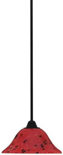 Vista 29 de Toltec Lighting Paramount - Mini colgante de 1 luz en acabado negro mate con cristal de arte perla de 7 pulgadas y estilo negro