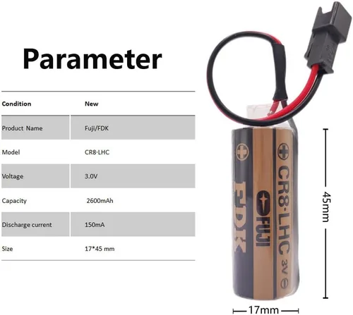 Vista 3 de Paquete de 15 baterías de 3 V compatibles con Fuji FDK CR8.LHC 17430, Toto CR8-LHC TH559EDV410R, TOTO THP3053 baterías de respaldo para Eco EFVS